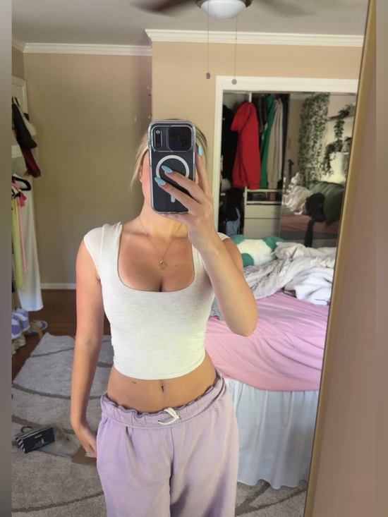 Garage Tops - Garage Women's Grey Square Neck Tshirt